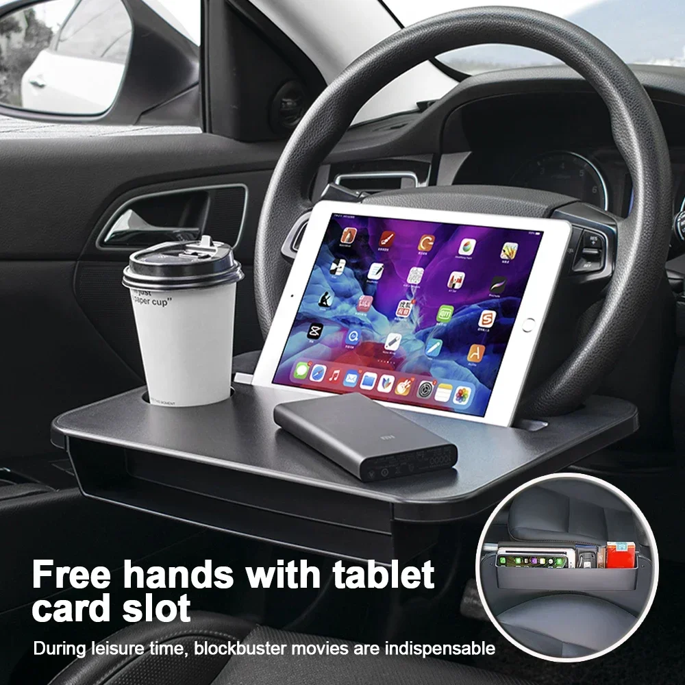 Desk Setup Equipment - Multifunktionaler Auto-Laptop-Tisch mit Halterung für Lenkrad,