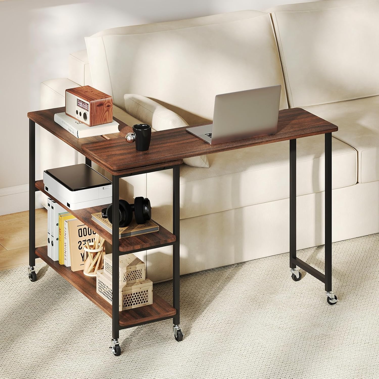 Desk Setup Notebook - 360 ° Drehbarer Beistelltisch mit 2-stufigen
