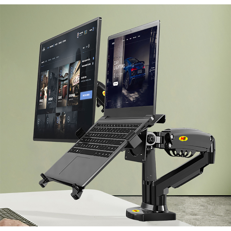 Desk Setup Monitor Arm - Desktop NB F160 + FP-2 Gasfeder-Doppelarm