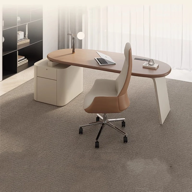 L Shaped Desk Setup - Schlafzimmer Notebook Tisch Aktenschränke Schubladen Setup