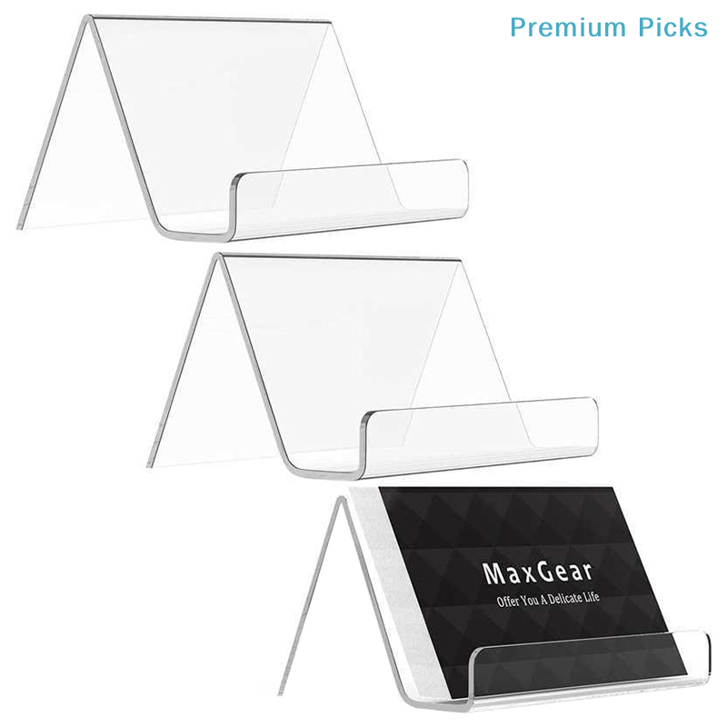 Desk Setup Equipment - Tragbarer transparenter Acryl-Visitenkartenhalter für den Schreibtisch,