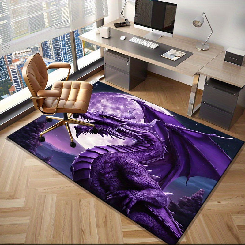 Desk Setup Living Room - Majestic Purple Dragon Teppich für das