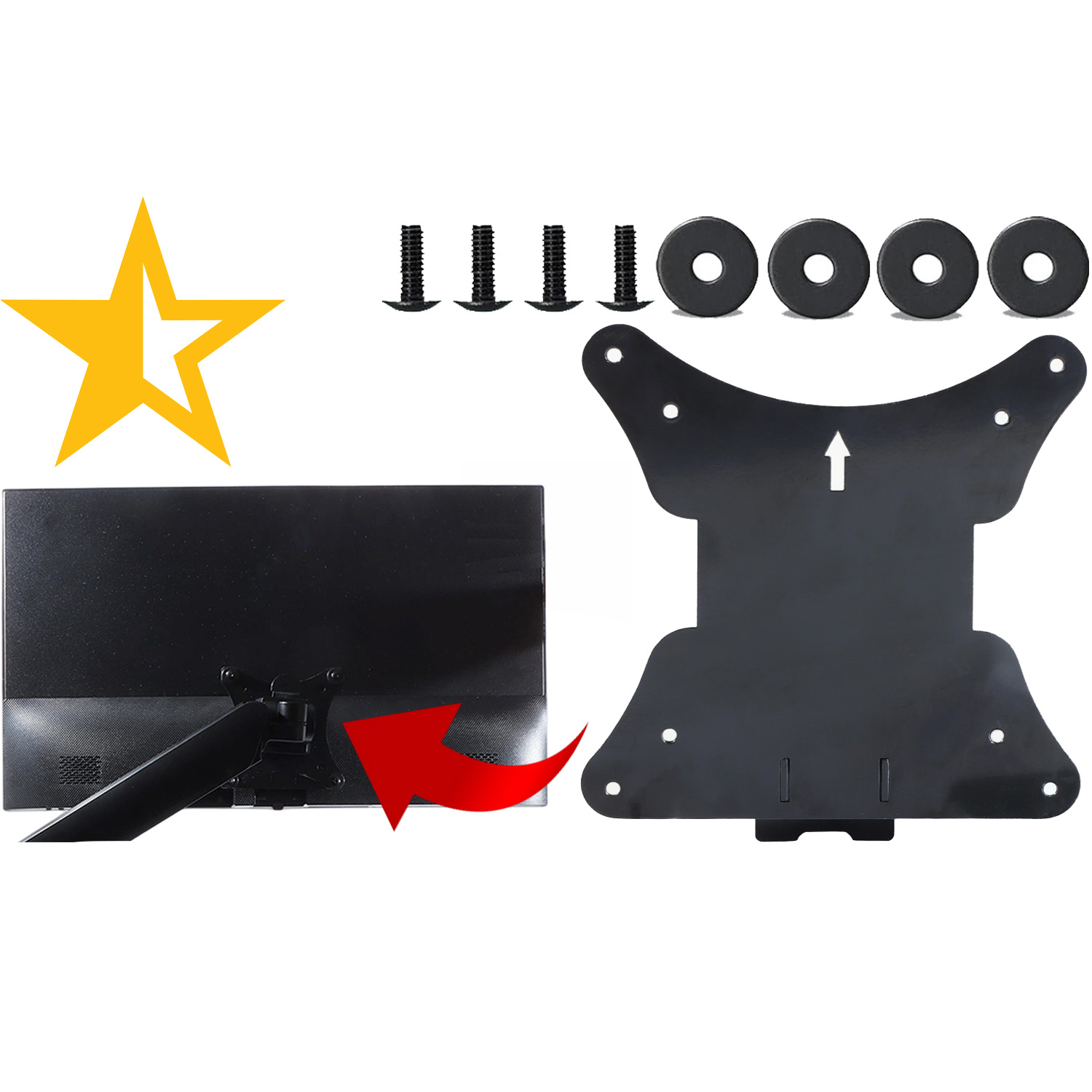 Desk Setup Monitor Arm - VESA-Halterungsadapter für Acer SH242Y SA242Y Monitorhalterung