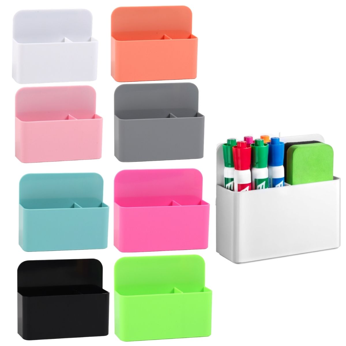 Pen Cup Magnetic - 2 Stück Magnetischer Whiteboard-Markerhalter aus Kunststoff,