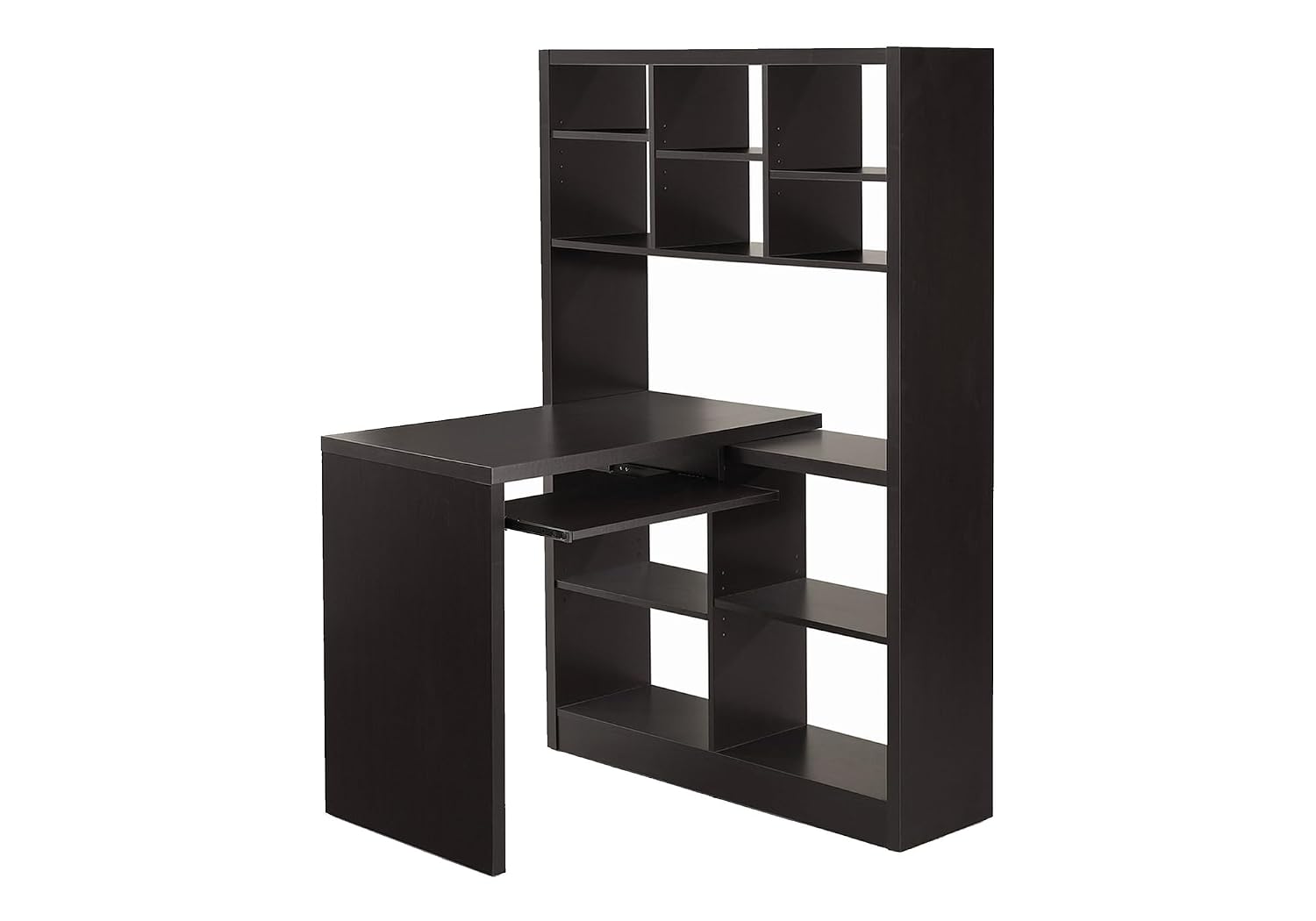 Desk Setup Corner - Eckschreibtisch mit verstellbaren Regalen und Aufbewahrungsbücherregal,