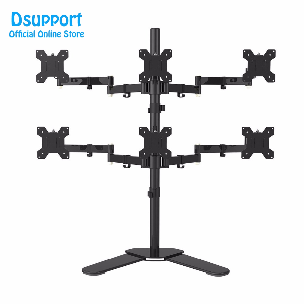 Desk Setup Monitor Arm - Sechsarmiger LCD-LED-Monitorständer, Schreibtischhalterung, robust und vollständig