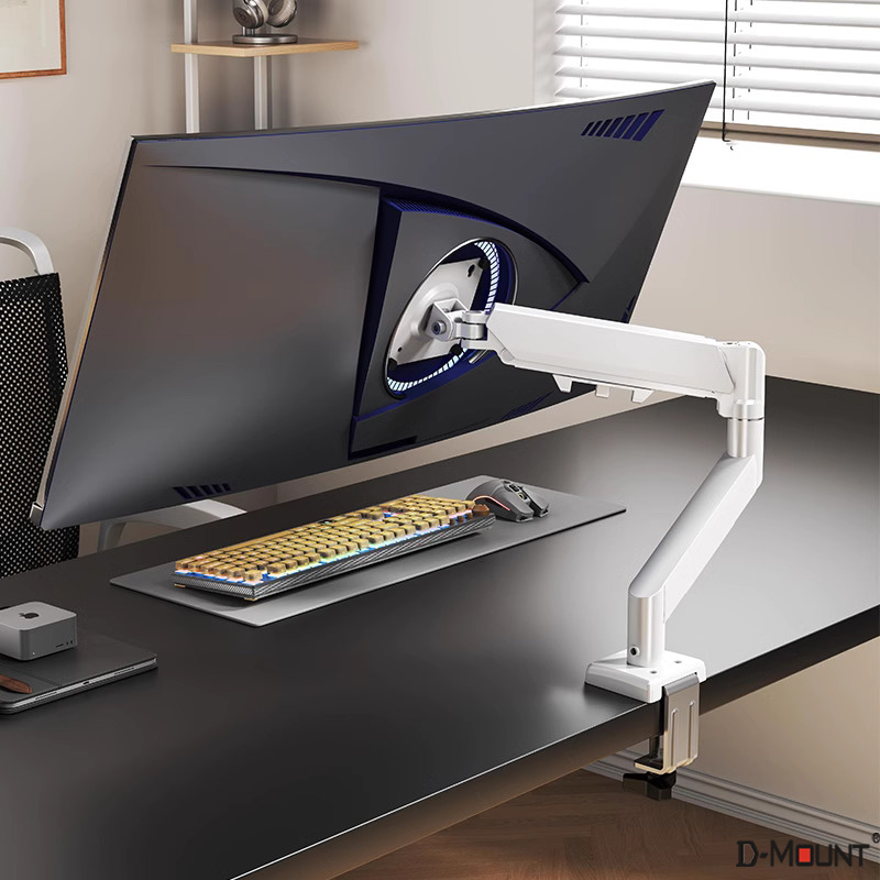 Desk Setup Monitor Arm - D-MOUNT D90 Metall-Aluminium 13'-32' Monitor-Tischhalterung Gasdruckfeder-Arm