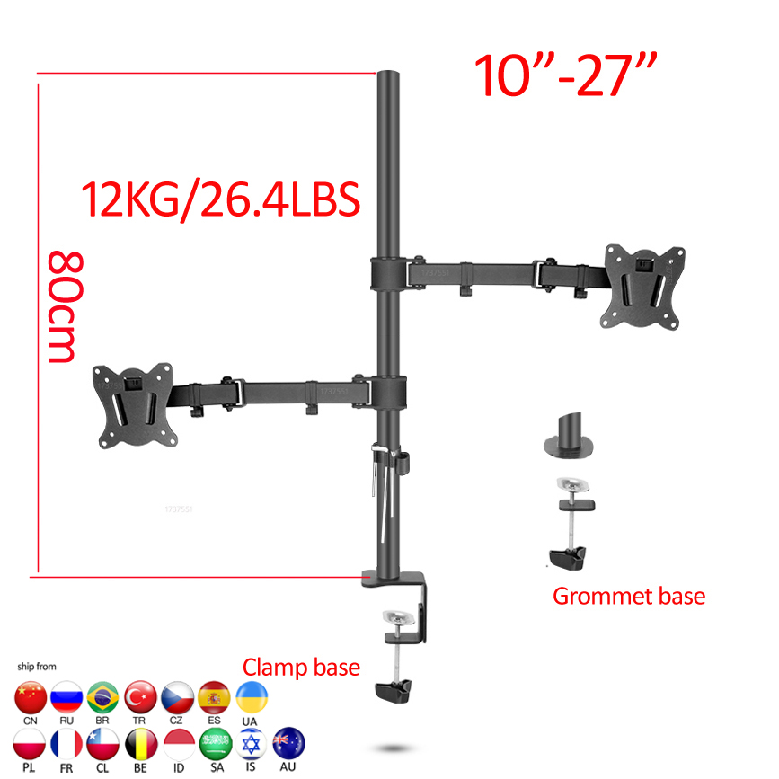 (80cm) DL-T902-280II Vollbeweg – Desk Setup Monitor Arm Bewertung und Preis