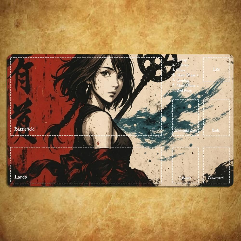 Vintage Ink Samurai AnimeGirl  – Desk Setup Trading Bewertung und Preis