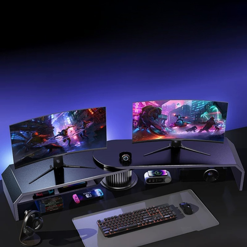 Gaming-Dual-Monitor-Ständer, B – Desk Setup Living Room Bewertung und Preis
