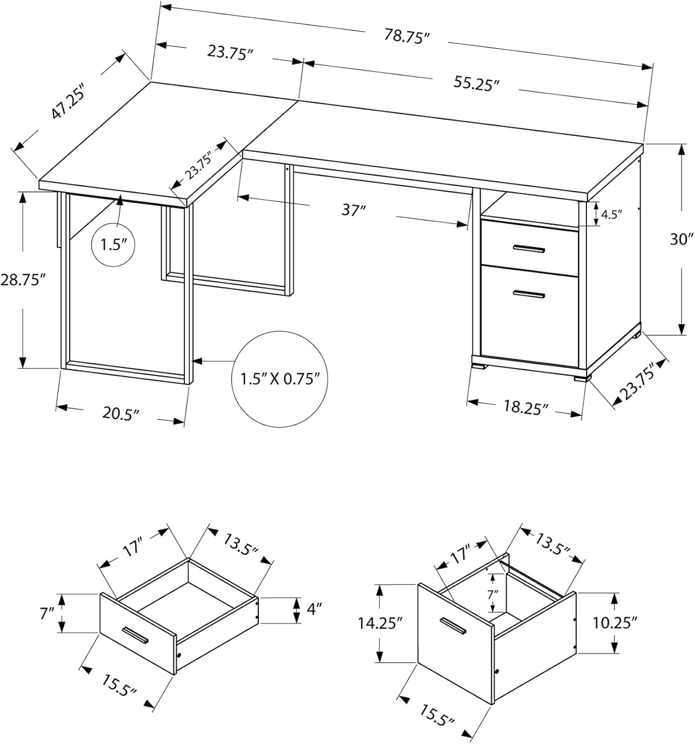 I 7257 Computertisch, Home-Off – L Shaped Desk Setup Bewertung und Preis